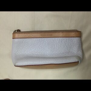 Dooney & Bourke White Pebbled Leather Zip Case